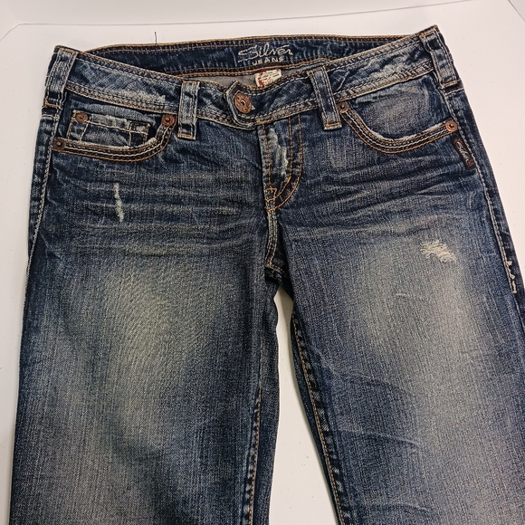 👖Silver Jeans "Tuesday" Distressed Ripped Jeans Size 27/33 EUC - Picture 3 of 10
